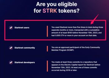 Nhiều người dùng không đủ điều kiện nhận airdrop từ Starknet (STRK)