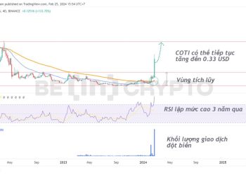 Coti (COTI) đã tăng gấp 5 lần trong tháng 2/2024, nhưng ít được chú ý