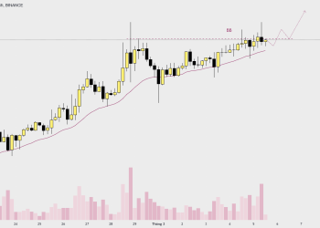BNB/USDT đang gần tới đỉnh rồi nên có thể dò đường thêm vài R